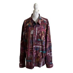 Cavallo Germany Men’s Western Rodeo Show Shirt Front Button Abstract Print US XL